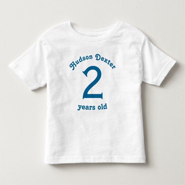 Camiseta De Bebé Retro azul personalizado de dos años (Anverso)