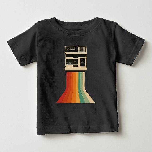 Camiseta De Bebé Retro Camera with Rainbow Print (Anverso)