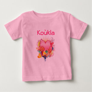 Camiseta De Bebé Retro-Corazón-Diseño de Koukla