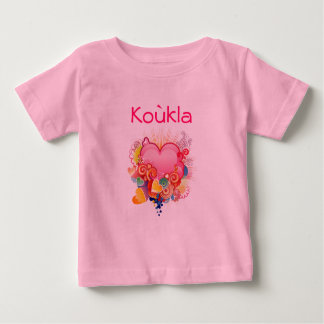 Camiseta De Bebé Retro-Corazón-Diseño de Koukla