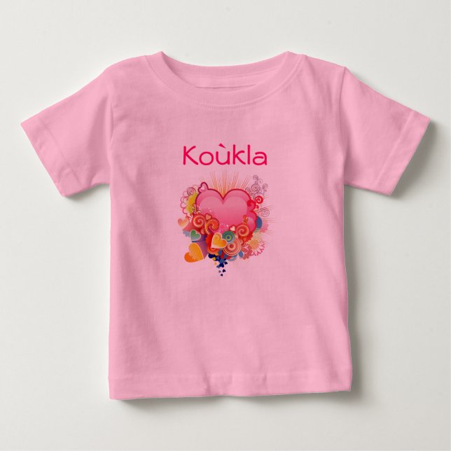 Camiseta De Bebé Retro-Corazón-Diseño de Koukla (Anverso)