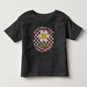 Camiseta De Bebé Retro Daisy de los años 70 Sólo buenas vibracion