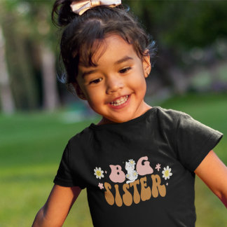 Camiseta De Bebé Retro Daisy Hermana Mayor Gatita