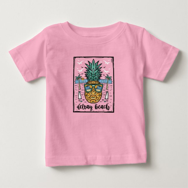 Camiseta De Bebé Retro Delray Beach (Anverso)