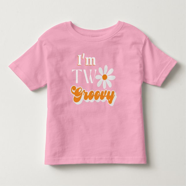 Camiseta De Bebé Retro Dos Chicas Groovy Segundo Cumpleaños (Anverso)