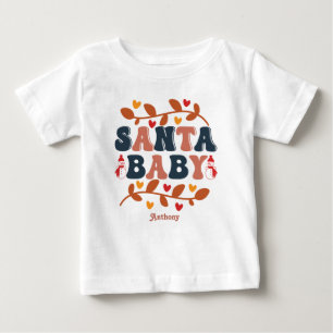 Camiseta De Bebé Retro Fiesta Santa Baby Personalizado