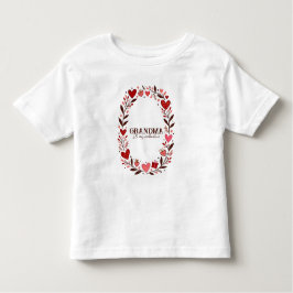 Camiseta De Bebé Retro Floral Heart Valentine Custom Grandma Mom