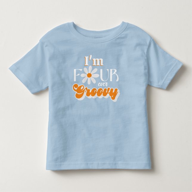 Camiseta De Bebé Retro Four Ever Groovy Boys 4º Cumpleaños (Anverso)