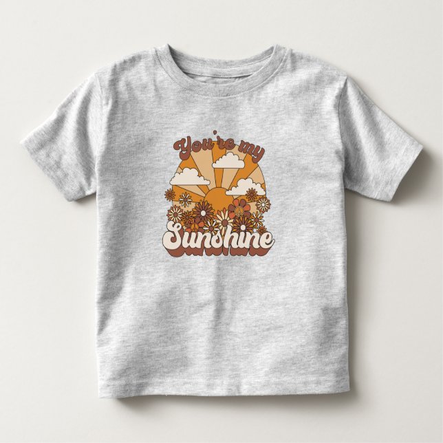 Camiseta De Bebé Retro Groovy | Eres mi Sunshine (Anverso)