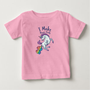 Camiseta De Bebé Retro Pixel Divertido Unicornio Hago Pedos Mágicos