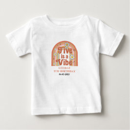 Camiseta De Bebé Retro Rainbow FIVE es una Vibra Genial Cumpleaños