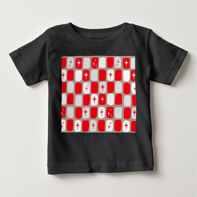 Camiseta De Bebé Retro Red Starburst Baby T-Shirt (Anverso)
