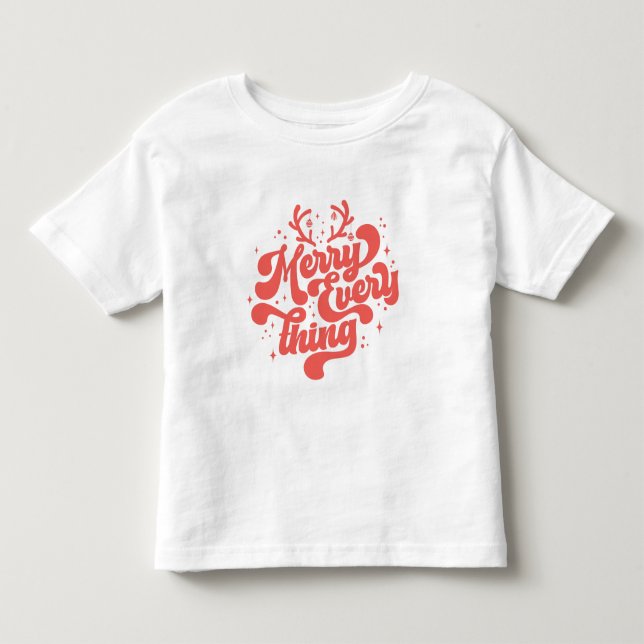 Camiseta De Bebé Retro Red White Feliz todo Feliz Navidad (Anverso)