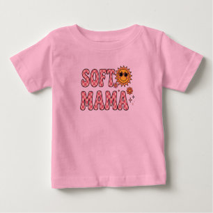 Camiseta De Bebé Retro Rosa Cuadrada Suave Mamá PNG - S Cool Verano