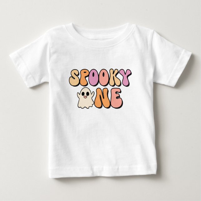 Camiseta De Bebé Retro Spooky One Birday (Anverso)
