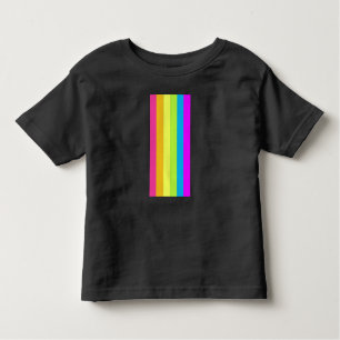Camiseta De Bebé Retro Stripes a T-Shirt de niño negro y neón múlti
