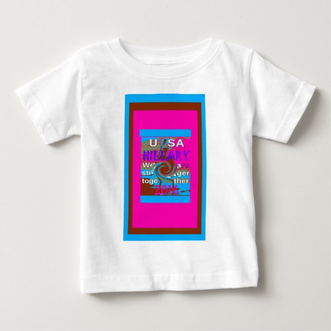 Camiseta De Bebé Retro USA Stronger Together Resumen Imprimir arte (Anverso)
