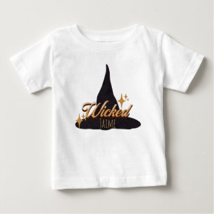 Camiseta De Bebé Retro Witch Gorra Nombre malvado