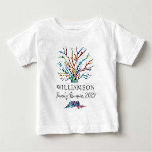 Camiseta De Bebé Reunión de familia de árbol de nombres personaliza
