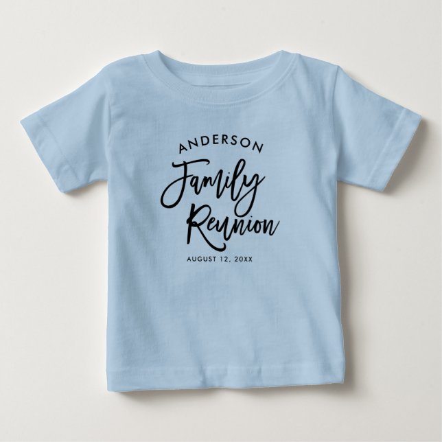 Camiseta De Bebé Reunión familiar de texto moderno (Anverso)