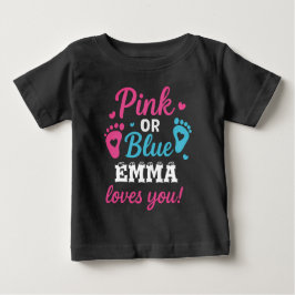 Camiseta De Bebé Revelación de género personalizada Rosa o Azul Bab