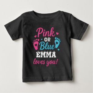 Camiseta De Bebé Revelación de género personalizada Rosa o Azul Bab