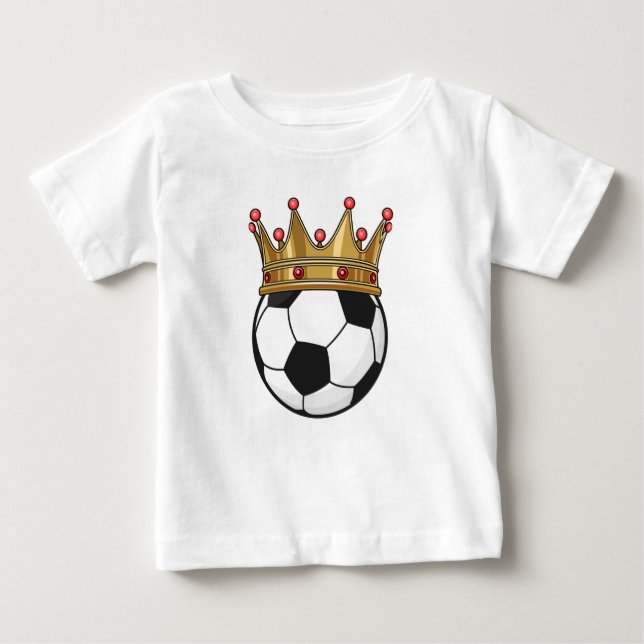 Camiseta De Bebé Rey Corona del Fútbol (Anverso)