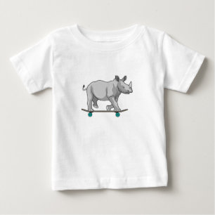 Camiseta De Bebé Rhino como patinador con patineta