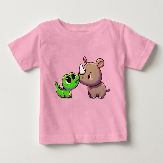 Camiseta De Bebé Rhino crocodile  (Anverso)