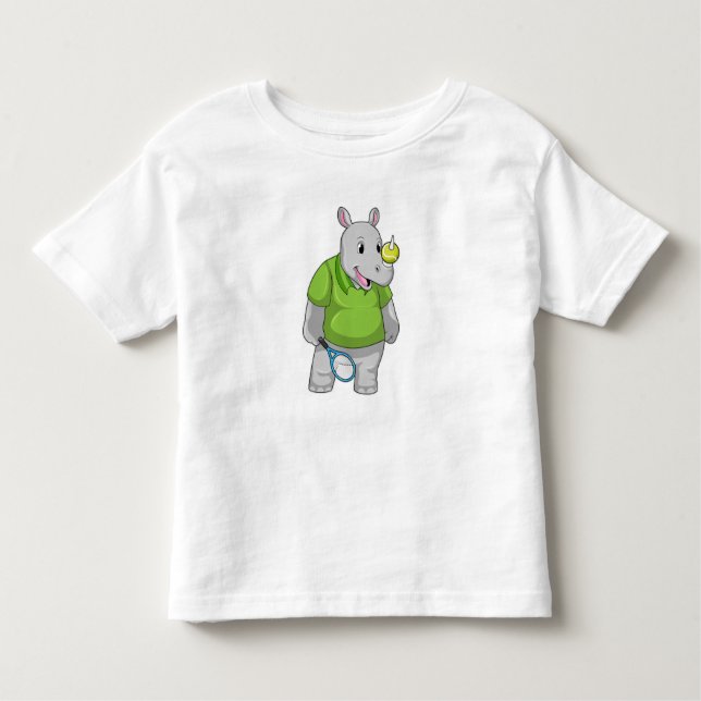 Camiseta De Bebé Rhino en el tenis con baile de tenis (Anverso)