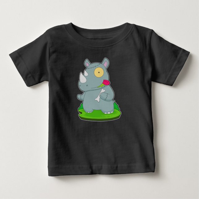 Camiseta De Bebé Rhino Halloween Zombie (Anverso)