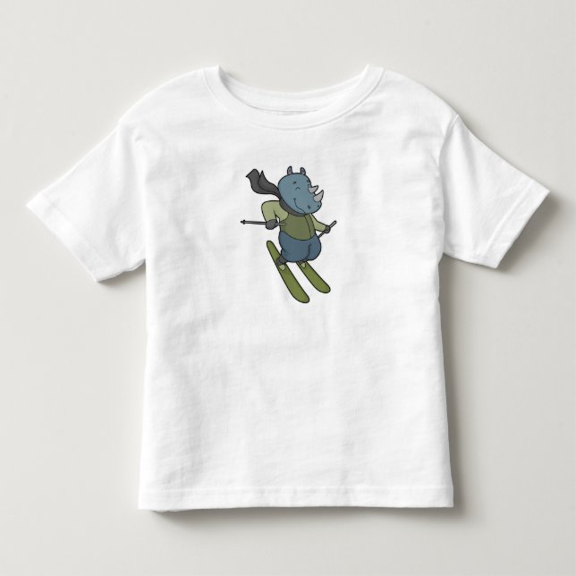 Camiseta De Bebé Rhino Skier Ski (Anverso)