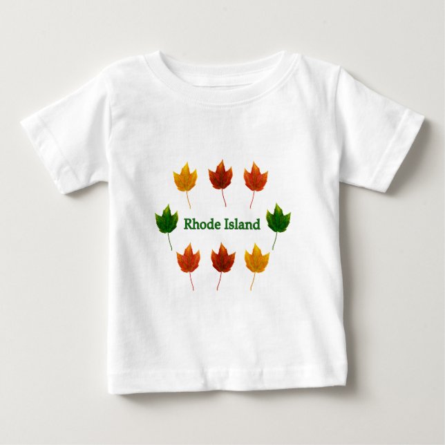Camiseta De Bebé Rhode Island (hojas de arce rojas) (Anverso)