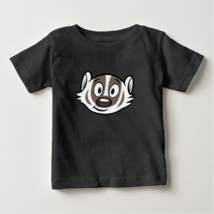 Camiseta De Bebé Ricky Raccoon   Cara del distintivo del boomer