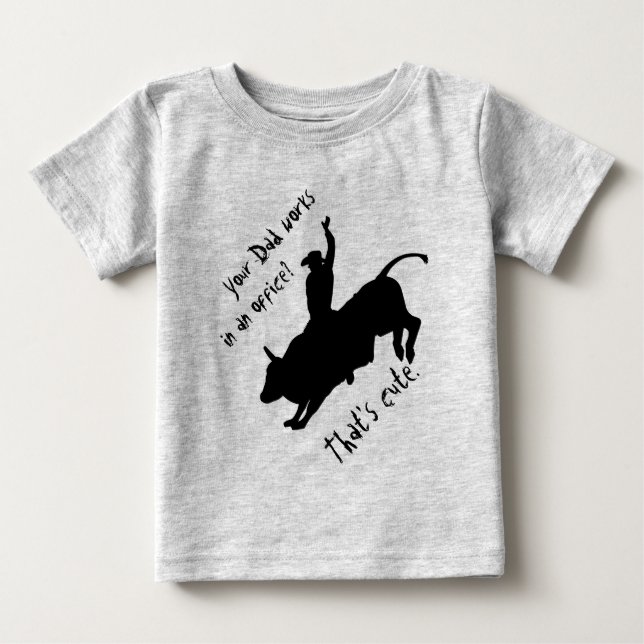 Camiseta De Bebé Ride Rank Bull Montando Rodeo Cowboy (Anverso)