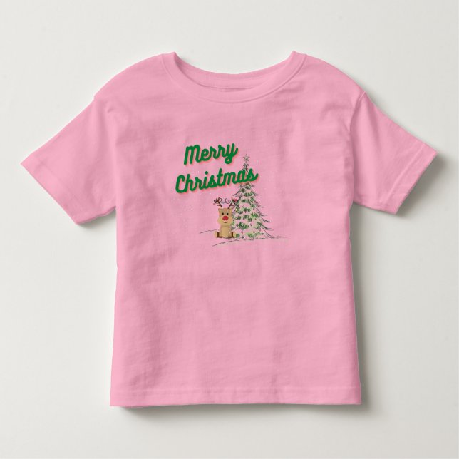 Camiseta De Bebé Rindeo lindo en el niñito Navidad de nieve (Anverso)
