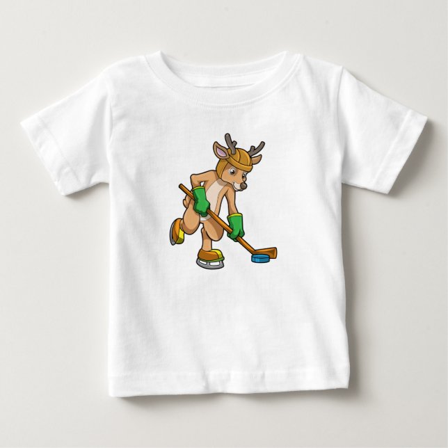 Camiseta De Bebé Rinfos en hockey sobre hielo con bastón de hockey (Anverso)