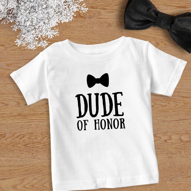 Camiseta De Bebé Ring Bearer Bridal Party Boda Amigo del honor (A cute Dude of Honor baby t-shirt for your little guy)