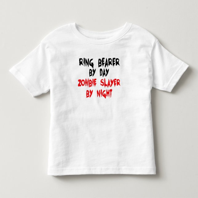 Camiseta De Bebé Ring Bearer Zombie Slayer (Anverso)