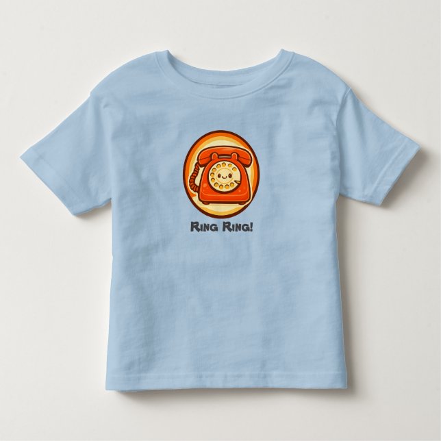 Camiseta De Bebé Ring Ring! Cute Retro Phone Toddler T-Shirt (Anverso)