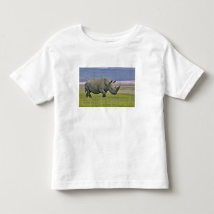 Camiseta De Bebé Rinoceronte blanco y flamencos menores distantes,