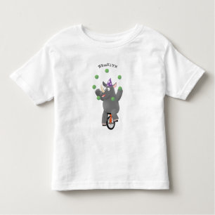 Camiseta De Bebé Rinocerontes divertidos y lindos en monociclo