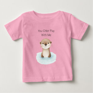 Camiseta De Bebé Río Azul Nutria Adorable