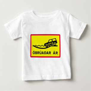 Camiseta De Bebé Río de Unbridged, señal de tráfico, Islandia