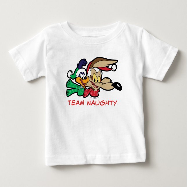 Camiseta De Bebé ROAD RUNNER™ y Wile E. Coyote "Team Naughty" (Anverso)