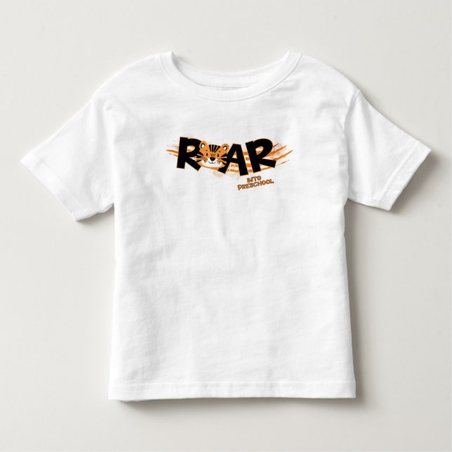 Camiseta De Bebé Roar Into Preschool Tiger  (Anverso)