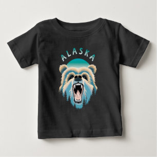Camiseta De Bebé Roaring Grizzly Bear Face - Alaska Wildlife