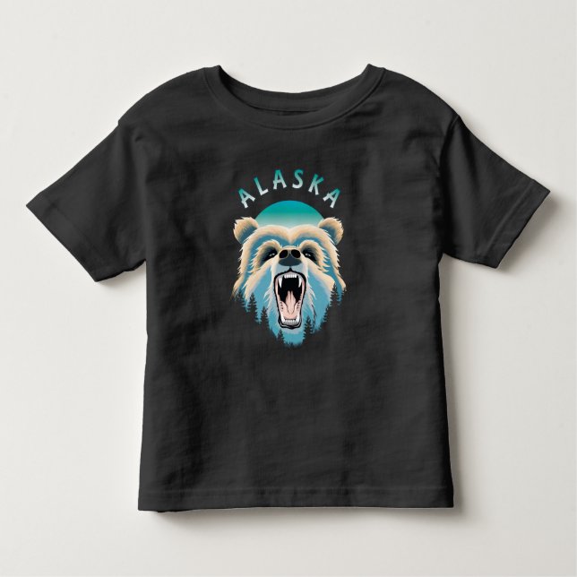 Camiseta De Bebé Roaring Grizzly Bear Face - Alaska Wildlife (Anverso)