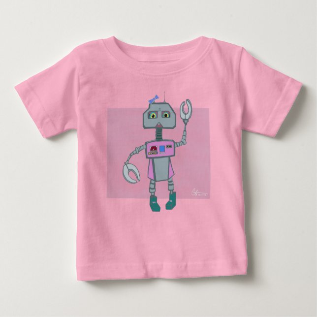Camiseta De Bebé Roberta Robot dons bows (Anverso)