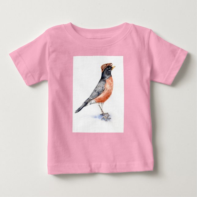 Camiseta De Bebé Robin Bird en Gorra (Anverso)